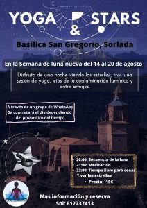 Secuencia de la luna, meditación y lluvia de estrellas.